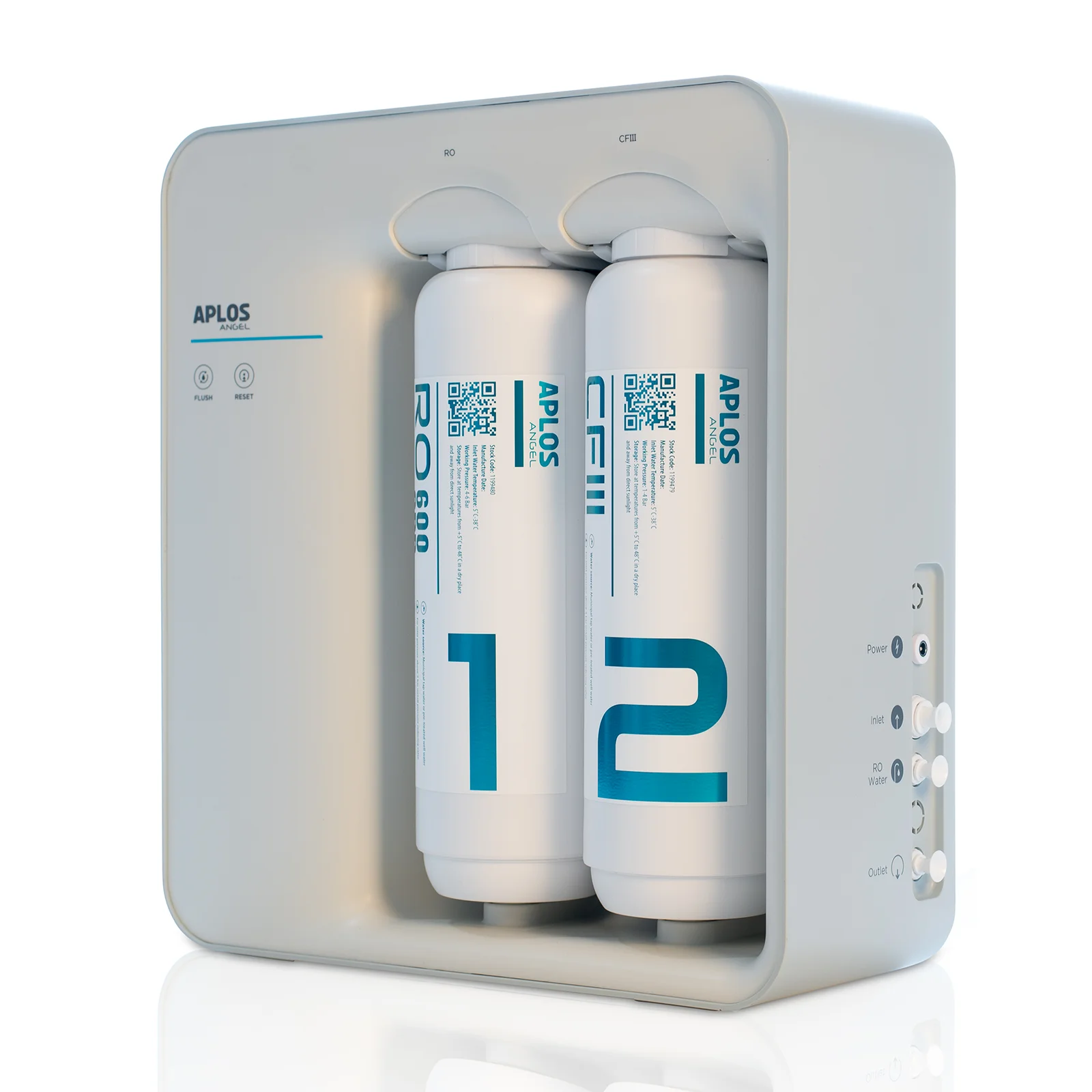 A angled shot of the aplos angel