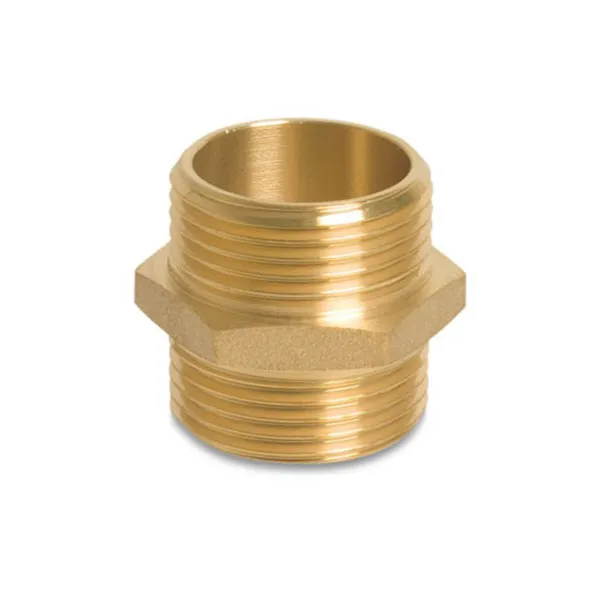 A brass nipple male bsp x male bsp