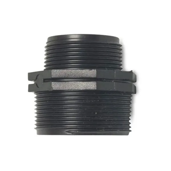 A plastic reducing nipple BSP x male