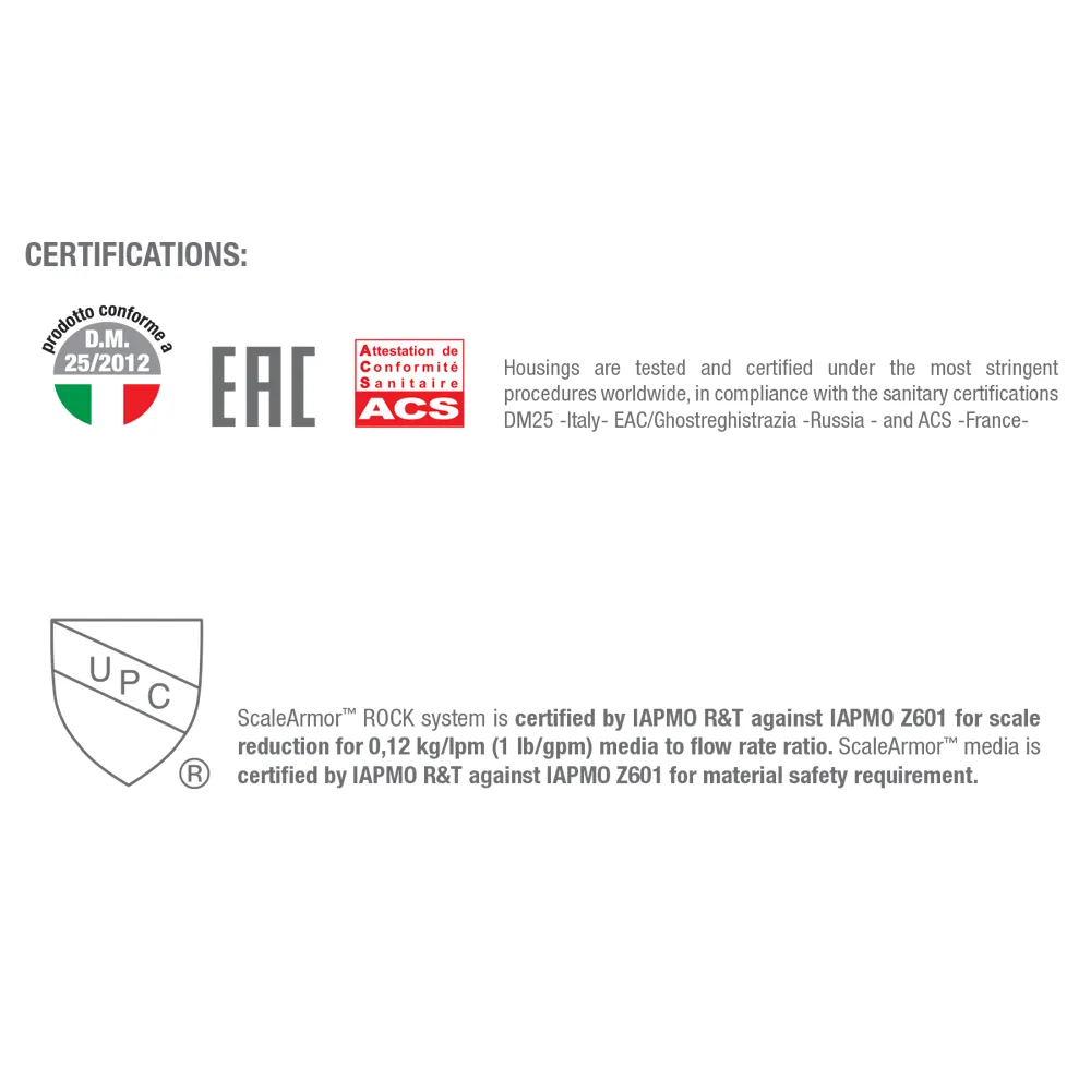 Atlas-Filtri-Rock Certifications