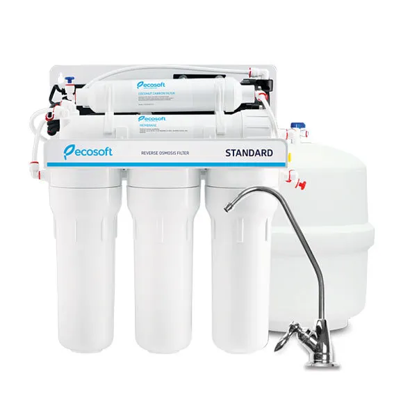 A ecosoft standard reverse osmosis filter with pump.