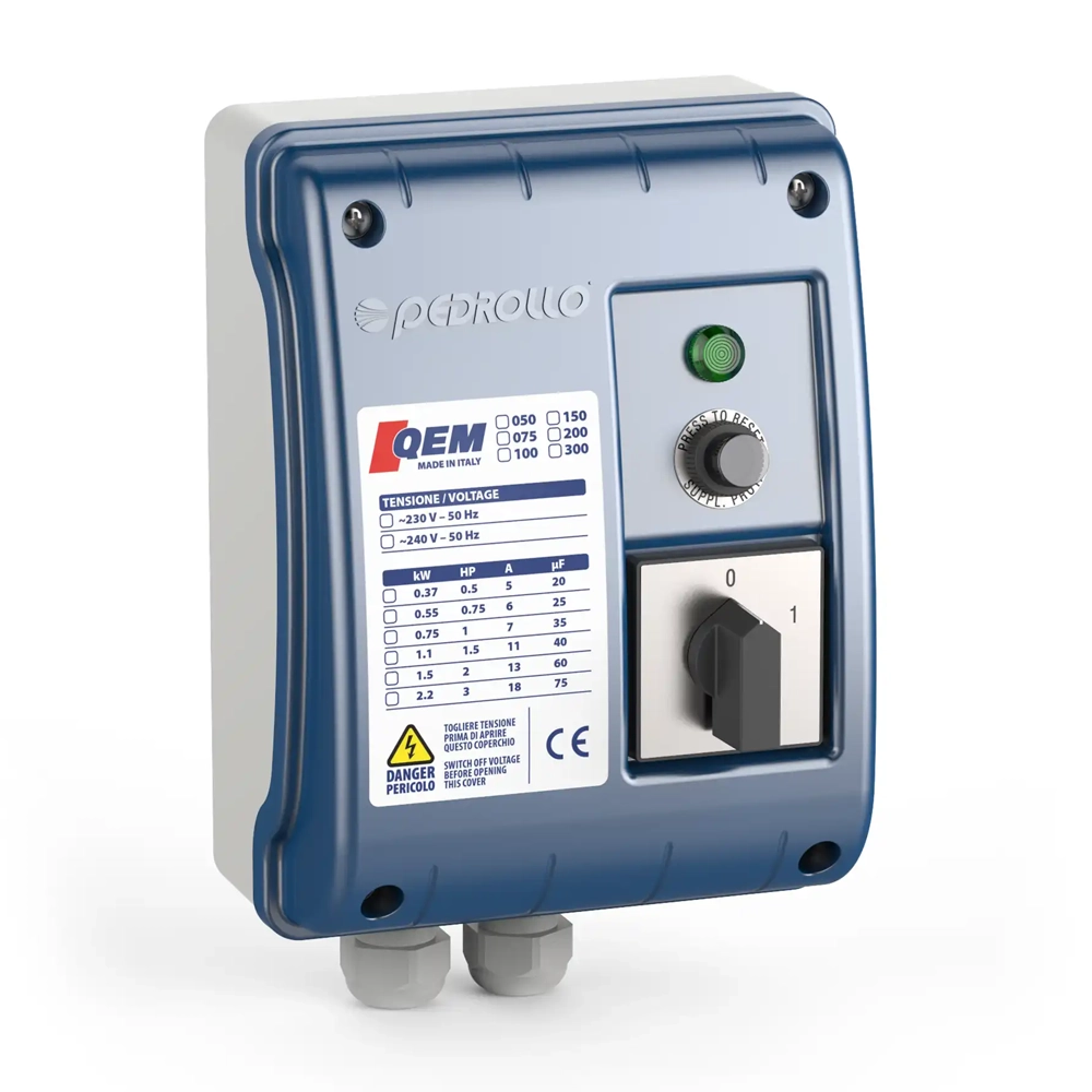 QEM Capacitor Box - Single Phase QEM100 Control Box 0.75kW, 1HP, Single Phase