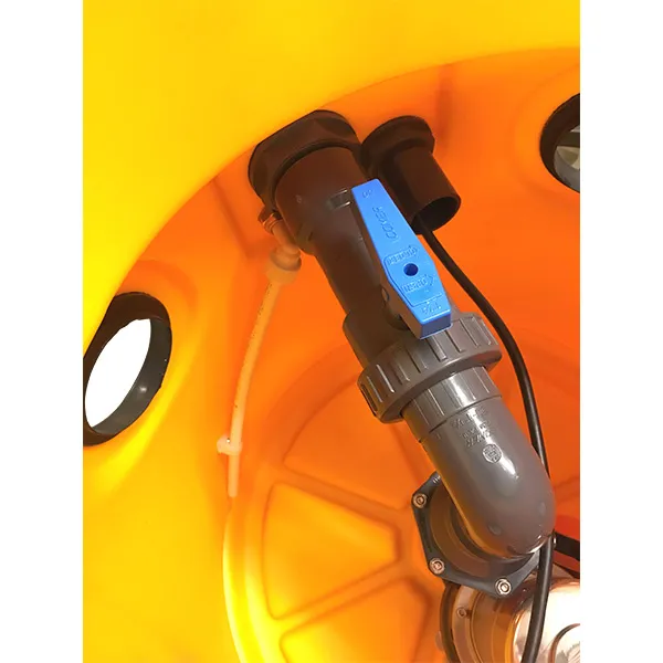 A top down view of a Powerdrain Internal system. Showing off a grey pipe.